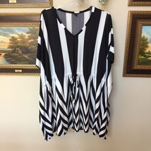 Forever Woman Black White Striped Dress Size 2XP - £9.24 GBP