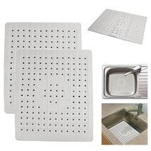 2 PC Kitchen Sink Mat Non-Slip Rubber Drain Pad Protector Food Drainer 1... - £21.22 GBP