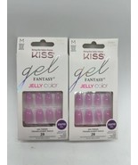 (2) Kiss Gel Fantasy Ombré Pink Jelly Translucent 28 Nails Medium Sculpt... - $19.19 CAD