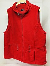 Erika Women&#39;s Vest RED Polar Fleece XL Zip Front Winter Cold Weather  - £14.60 GBP