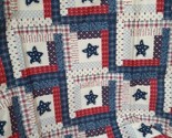 2 Yards Unbranded Fabric - Patriotic Log Cabin Squares - 44&quot; Wide, Beige... - $17.46