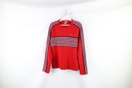 Vintage 90s Ocean Pacific OP Womens Medium Striped Knit Crewneck Sweater Red USA - £39.63 GBP