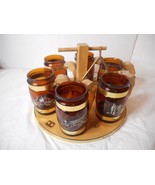 8pcs Siesta Ware Cowboy Barrel 15oz Mugs Wood Serving Tray Brown Glass W... - $61.25