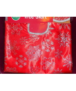 NEW 48&quot; Tree Skirt - Red Silver Snowflake Glitter - FREE SHIPPING - $20.29 CAD