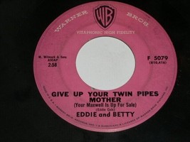 Eddie and Betty Embarcadero Boogie Give Up Your Twin Pipes Mother 45 RPM W.B. - £117.94 GBP