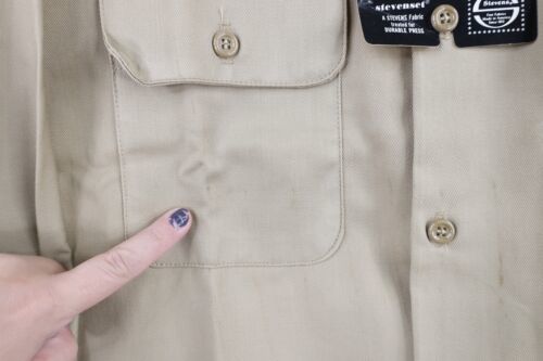 NOS Vtg 60s Five Brother Mens 17 L Union Made Cotton Twill Work Button Shirt USA Item image 6