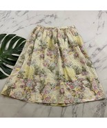 Charter Club Womens Vintage 90s Midi Skirt Size 10 Yellow Pink Floral Co... - $39.25 CAD
