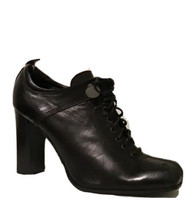 Nando Muzi Women&#39;s Black Leather Lace Italy Shoes Heel Size US 6 EU 36 - £111.20 GBP