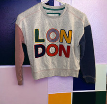 Boden Fun Knit Sweater LONDON Color Block Gray size 9-10 Year Pink Blue ... - £15.77 GBP