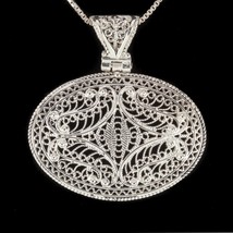 Gorgeous Filigree Sterling Silver Pendant 44 mm Wide - $5,589.82 MXN