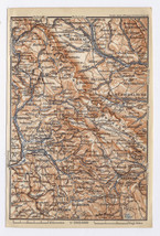 1914 Map Of Duszniki Zdroj Reinerz Lewin Radków Broumov Silesia Poland Germany - £22.34 GBP