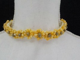 Sea Shell Flower Necklace Sunflower Choker Fashion Jewelry Womens Spring Woven - £19.97 GBP