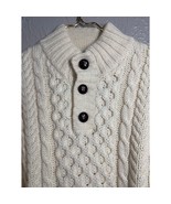 LL Bean Cable Knit Fisherman Sweater Mens Ivory Henley 100% Wool Ireland... - $1,654.41 MXN LL Bean Cable Knit Fisherman Sweater Mens Ivory Henley 100% Wool Ireland... - $1,654.41 MXN