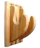 Oak Wooden Fishing Pole Rack Rod Rests Speargun Holder Display Wall Moun... - $465.43 MXN