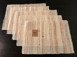 Arlee Home Fashions Bolivia Stripe Orange Ramie Set Of 5 Placemat Table Linens - £12.45 GBP