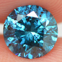 1.17 Carat Round Shape Diamond Fancy Blue Color Loose Enhanced I1 Real Certified - £661.51 GBP