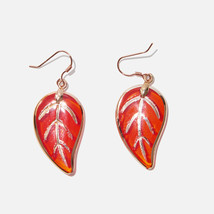 Handmade Czech Glass Crystal Earrings - Golden Leaf Harmony Earrings - $16.99
