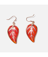 Handmade Czech Glass Crystal Earrings - Golden Leaf Harmony Earrings - £13.36 GBP