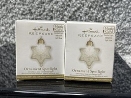 2 Hallmark Keepsake Christmas Ornaments SPOTLIGHT Star Snowflake Silver Magic - $17.97