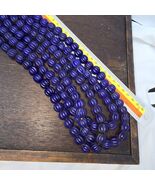 BEAUTIFUL OLD AFRICAN  cobalt Blue GLASS Vintage BEADS Strand - $34.10
