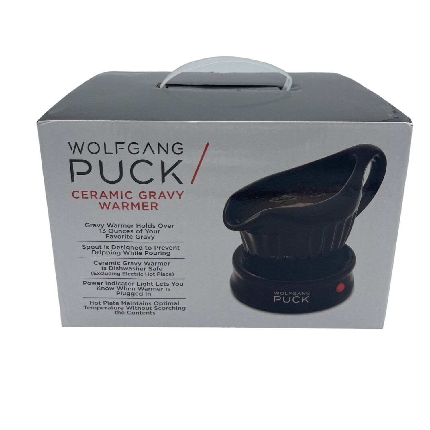 Primary image for Wolfgang Puck Ceramic Gravy Boat & Warmer Black NEW IN BOX