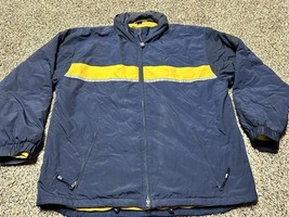 ARIZONA JEAN CO Winter Coat Men&#39;s XL Fleece Lined Blue Yellow Stripe - $12.80