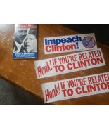 VTG LOT of Bill Clinton Case for Impeachment Bumper Sticker Impeach Honk... - €28,52 EUR