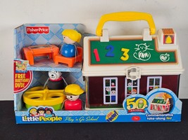 School House Play N Go 50th Birthday Fisher Price Little People W/ Dvd Classic - $49.45