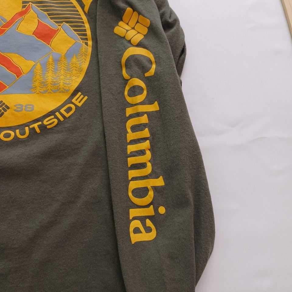 Columbia Always Outside Men's Gray Cotton Mountain Graphic T-Shirt Long Sleeve S Item image 5