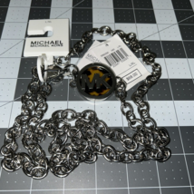 Beautiful Michael Kors Metal Chain Mk Buckle Silver Tone Belt Size XL/L - £25.83 GBP