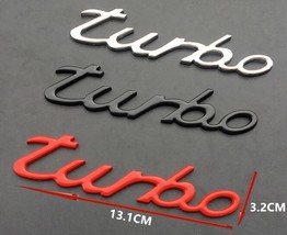 Chrome  Turbo T Car Auto Trunk Rear Tailgate Emblems  Decal Sticker S - £90.27 GBP