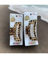 Scunci Real Style Large Claw Hair Clip Leopard Print 35129 Great Hold 2PC - $14.73