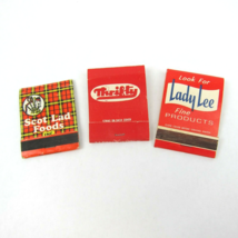 3 Vintage Matchbooks Scot Lad Foods, Thrifty Drug Stores,  Lady Lee Harv... - £7.80 GBP