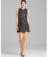 Rachel Zoe &#39;Cyrus&#39; Leather Sequin Metallic Black Dress $350, Sz 2 NWT! - $131.84 CAD