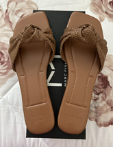 NEW Marc Fisher Women&#39;s Marlon Flat Slide Sandals Luggage Brown Size 9 NIB - £54.48 GBP