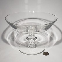 Val St Lambert 8.5&quot; Clear Crystal Compote Belgium Discontinued Signed VSL - £23.55 GBP