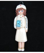 VTG Dough Girl Hand Made Nurse Medical Ornament Figure Xmas Gift Lady Ba... - $11.83