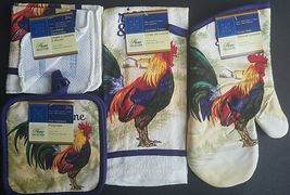 Kitchen Linen  Rise &amp; Shine Rooster Theme Potholders,Oven Mitts...,  Select Item - £5.22 GBP+