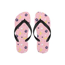 Luna Cat Bunny Moon Star Kawaii Anime Adult Pink Flip Flop Slippers Sandals - $18.50