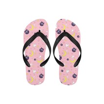 Luna Cat Bunny Moon Star Kawaii Anime Adult Pink Flip Flop Slippers Sandals - £14.78 GBP