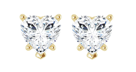 Heart Natural Mined Diamond Studs 14k Yellow Gold (0.91 Ct I Si2 Clarity) - £1,523.78 GBP