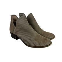 Lucky Brand Ankle Booties Womens 7.5 Baley Grey Suede Leather Perforated... - £27.63 GBP