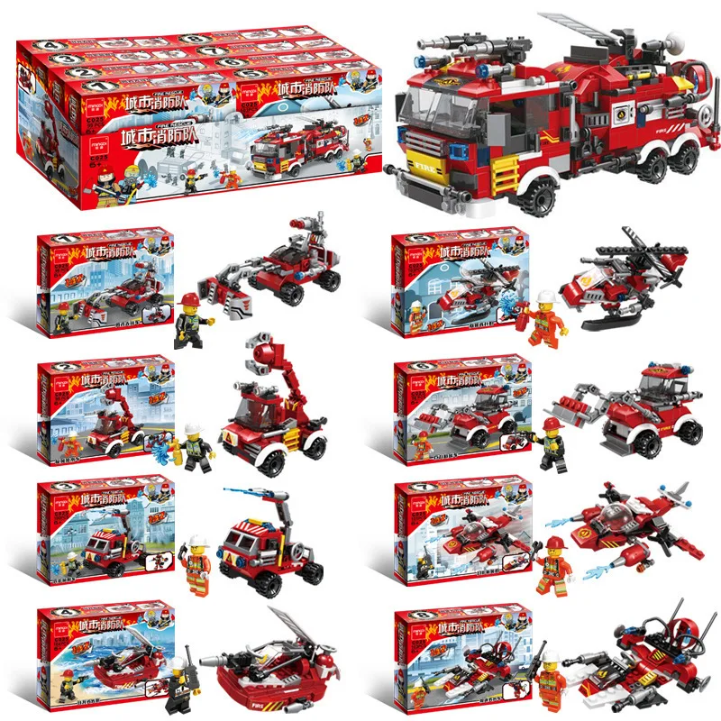 S toy building blocks assembled city fire brigade small particles interlocking boy toys thumb200