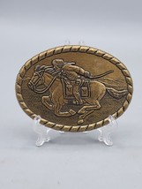 1981 Vintage Western Pony Express Rider Mervyn&#39;s Commemorative Brass Belt Buckle - $6.91