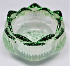 Green rimmed Lotus tealight holder, Resin mini bowl, Flower change dish - £6.38 GBP+