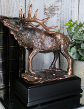 Large Wapiti Bull Elk Deer Rustic Bronze Electroplated Finish Statue Wit... - $48.95