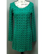 Free People Shift Dress Womens M Green Lace Overlay Lined Cutout Back Pu... - $735.04 MXN