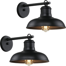 2-Pack Outdoor Wall Lights Black Farmhouse Barn Sconces Waterproof E26 F... - $76.99