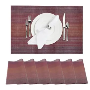 New Square Placemats Set Of 6 Washable Heat Resistant Pvc Vinyl Table Mats And D - £33.66 GBP