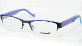 FX-HIRSCH 61642 Halb-Rand Brillen Metallrahmen Schwarz Blau 51-18-135mm - $58.65